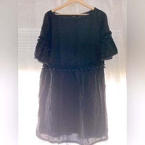 Lovely black detailed summer dress; worn once; excellent condition